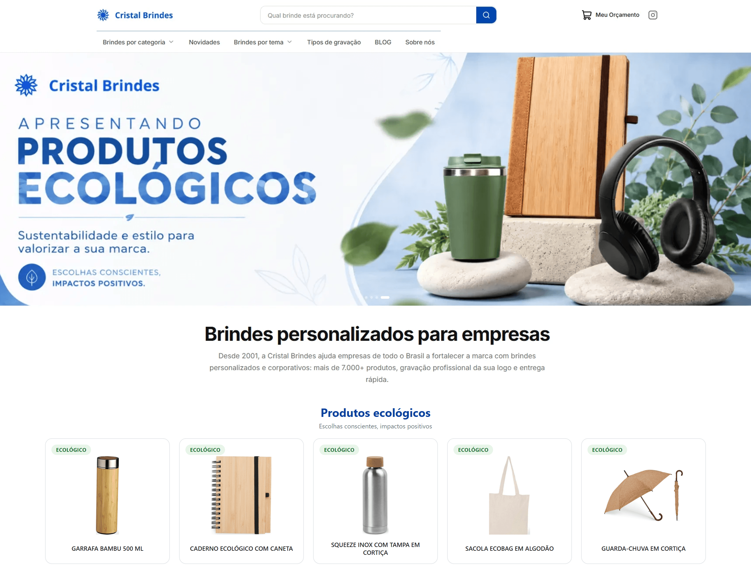 Site de produtos com a marca da sua empresa